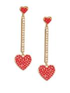 Kate Spade New York Checking In Pave Heart Linear Earrings
