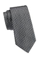 Emporio Armani Diagonal Chevron Jacquard Silk Tie