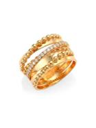 Hueb Bubble Rose Gold & Diamond Stacked Ring
