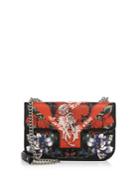 Alexander Mcqueen Floral-print Insignia Leather Chain Satchel