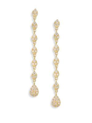 Meira T Pear Diamond & 14k Yellow Gold Dangle Drop Earrings