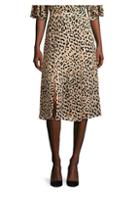 Alice + Olivia Athen Leopard Silk Midi Skirt