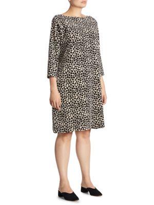 Joan Vass Velour Leopard Dress