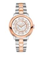Fendi Ishine Sterling Silver & 18k Rose Gold Watch