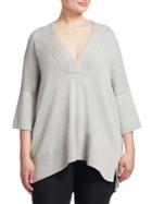 Lafayette 148 New York, Plus Size Relaxed V-neck Sweater