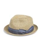 Saks Fifth Avenue Collection Real Toyo Fedora Hat