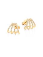 Ef Collection Diamond & 14k Yellow Gold Multi Huggie Earrings