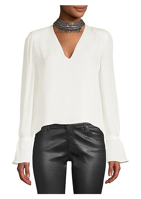 Ramy Brook Annete Embellished Silk Blouse