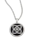 De Beers Enchanted Lotus Reversible Diamond & Black Tourmaline Pendant Necklace