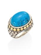 John Hardy Dot Turquoise, 18k Yellow Gold & Sterling Silver Dome Ring
