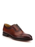 Saks Fifth Avenue Collection Burnished Leather Perforated Oxfords