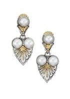 Konstantino Thalia 18k Gold, Sterling Silver & Cultured Pearl Fan Earrings