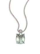 John Hardy Batu Classic Chain Diamond, Green Amethyst & Sterling Silver Pendant Necklace
