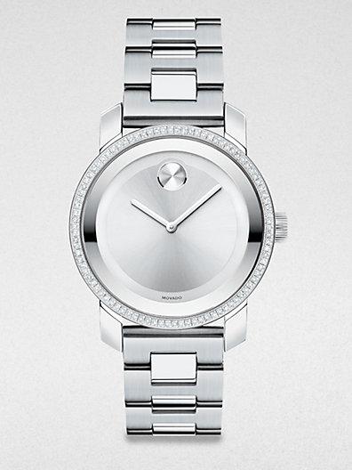 Movado Diamond & Stainless Steel Watch
