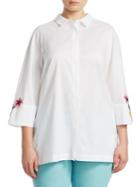 Marina Rinaldi, Plus Size Floral Sleeve Shirt