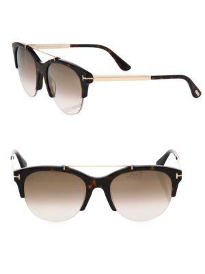 Tom Ford Eyewear Adrenne 55mm Mirrored Round Sunglasses