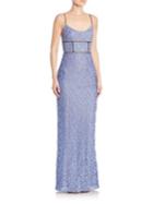 Abs Sleeveless Lace Gown