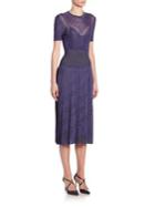 Bottega Veneta Embellished Pleated Knit Dress