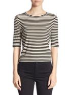Vince Striped Cropped Tee