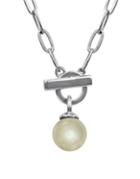 Majorica 12mm White Organic Man-made Pearl Toggle Necklace