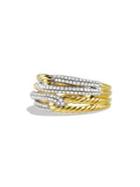 David Yurman Labyrinth Double-loop Ring With Diamonds In Gold
