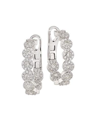 Hearts On Fire Fulfillment 18k White Gold, Round Diamond & Crystal Hoop Earrings