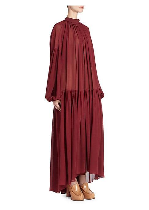 Stella Mccartney Tiffany Silk Georgette Pleated Dress