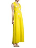 Delpozo Sleeveless Embroidered Gown