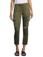 Hudson Riley Distressed Cropped Utility Cargo Pants