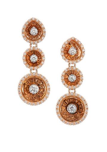 Pleve Aura 18k Rose Gold & Diamond Drop Earrings
