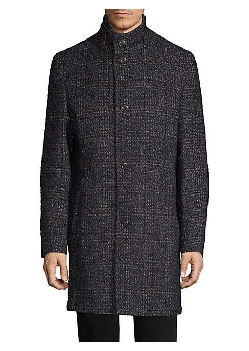 Bugatti Plaid Wool-blend Coat
