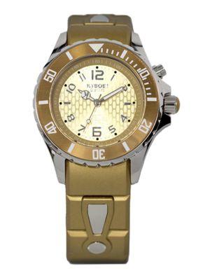 Kyboe Power Gold Silicone & Stainless Steel Strap Watch/40mm