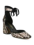 Marc Jacobs Elle Leopard-print Sequin Ankle-strap Pumps