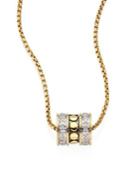 John Hardy Dot Diamond & 18k Yellow Gold Roller Pendant Necklace