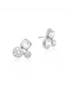 Michael Kors Crystal Cluster Stud Earrings/silvertone