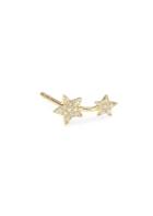 Ef Collection 14k Yellow Gold & Diamond Stars Single Stud Earring
