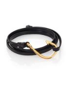 Miansai Hook Leather Bracelet/goldtone
