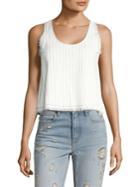 T By Alexander Wang T By Cropped Cotton Burlap Tank Top