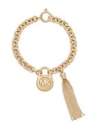 Michael Kors Crystal & Stainless Steel Tassel Charm Bracelet
