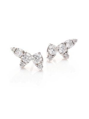 Hearts On Fire Aerial Diamond & 18k White Gold Ear Vine Earrings
