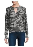 Red Haute Keyhole Camouflage Pullover
