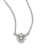 Kwiat Diamond & Platinum Medium Solitaire Pendant Necklace