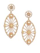 Bavna 18k Gold & Diamond Oversize Drop Earrings
