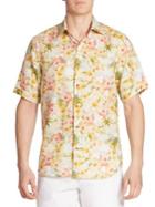 Saks Fifth Avenue Collection Tropical Floral Linen Shirt