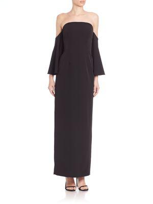Milly Italian Cady Mila Off-the-shoulder Gown