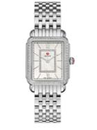 Michele Watches Deco Ii 16 Diamond, Mother-of-pearl & Stainless Steel Bracelet Watch