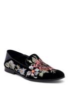 Alexander Mcqueen Floral-embroidered Leather Loafers