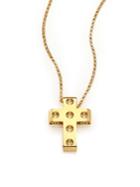 Roberto Coin Pois Moi 18k Yellow Gold Cross Pendant Necklace