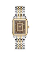 Michele Watches Deco Ii Mid 40 Diamond, Mother-of-pearl & Two-tone Stainless Steel Bracelet Watch