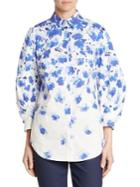 Lela Rose Cotton Floral-print Shirt